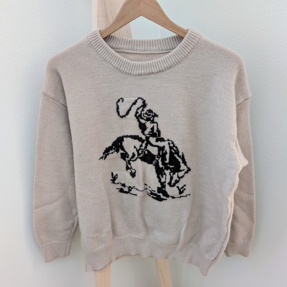 Abercrombie & Fitch Other - ✨ SOLD✨ Abercrombie & Fitch Cowboy Crewneck Sweater In Beige - S